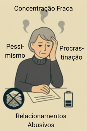 concentração-dispersão-pessimismo-procrastinação-relacionamentos-abusivos